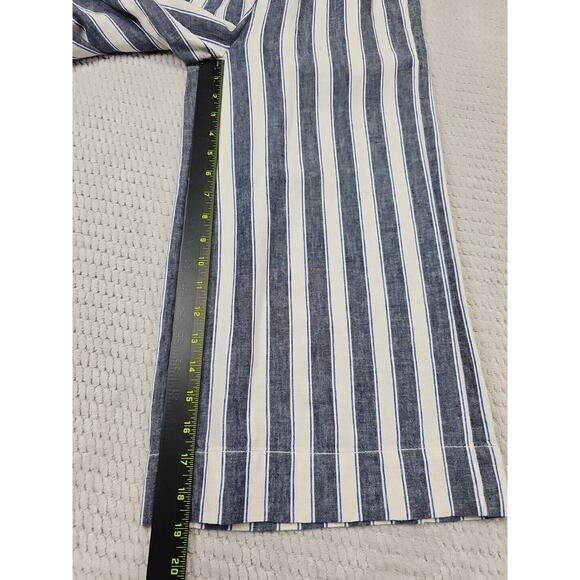 Madewell Pants Womens XXS Linen Blend Cropped Wide Leg Nautical Beachy - Picture 2 of 10